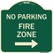 Signmission No Parking Fire Zone W/ Right Arrow Heavy-Gauge Aluminum Architectural Sign, 18" x 18", G-1818-23672 A-DES-G-1818-23672 - alternate 1